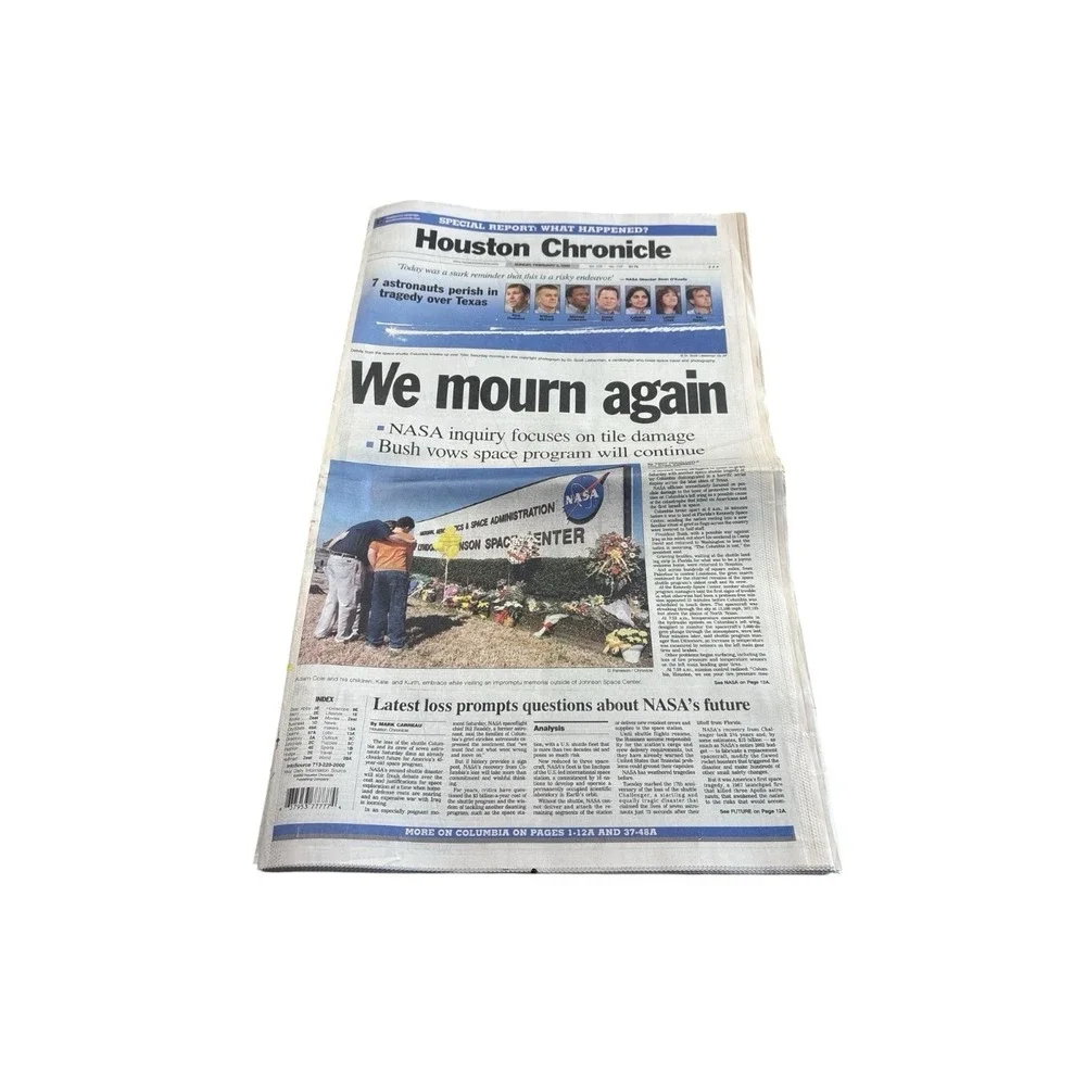 Feb 2 2003 Houston Chronicle We Mourn‎ Again Columbia Shuttle Disaster